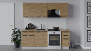 Кухонный гарнитур «Детройт» длиной 220 см Белый/Дуб Крафт золотой в Советском - sovetskij.mebel-tymen.ru | фото