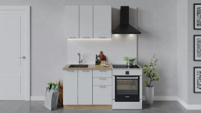 Кухонный гарнитур «Габриэлла» длиной 100 см Дуб крафт золотой/Сноу в Советском - sovetskij.mebel-tymen.ru | фото