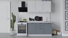 Кухонный гарнитур «Габриэлла» длиной 150 см Белый/Сноу/Титан в Советском - sovetskij.mebel-tymen.ru | фото