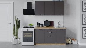 Кухонный гарнитур «Габриэлла» длиной 150 см Дуб крафт золотой/Муссон в Советском - sovetskij.mebel-tymen.ru | фото