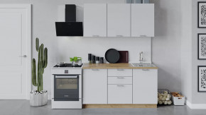 Кухонный гарнитур «Габриэлла» длиной 150 см Дуб крафт золотой/Сноу в Советском - sovetskij.mebel-tymen.ru | фото