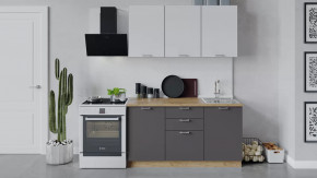 Кухонный гарнитур «Габриэлла» длиной 150 см Дуб крафт золотой/Сноу/Муссон в Советском - sovetskij.mebel-tymen.ru | фото