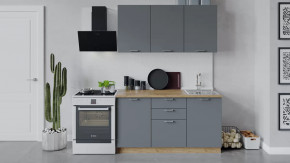 Кухонный гарнитур «Габриэлла» длиной 150 см Дуб крафт золотой/Титан в Советском - sovetskij.mebel-tymen.ru | фото