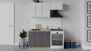 Кухонный гарнитур «Габриэлла» длиной 160 см Дуб крафт золотой/Сноу/Муссон в Советском - sovetskij.mebel-tymen.ru | фото