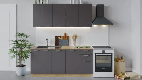 Кухонный гарнитур «Габриэлла» длиной 180 см Дуб крафт золотой/Муссон в Советском - sovetskij.mebel-tymen.ru | фото