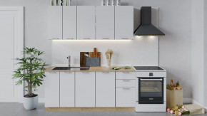 Кухонный гарнитур «Габриэлла» длиной 180 см Дуб крафт золотой/Сноу в Советском - sovetskij.mebel-tymen.ru | фото