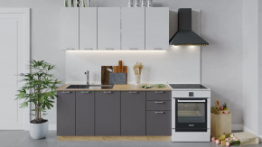 Кухонный гарнитур «Габриэлла» длиной 180 см Дуб крафт золотой/Сноу/Муссон в Советском - sovetskij.mebel-tymen.ru | фото