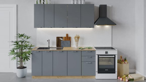 Кухонный гарнитур «Габриэлла» длиной 180 см Дуб крафт золотой/Титан в Советском - sovetskij.mebel-tymen.ru | фото