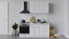 Кухонный гарнитур «Габриэлла» длиной 180 см со шкафом НБ Белый/Сноу в Советском - sovetskij.mebel-tymen.ru | фото