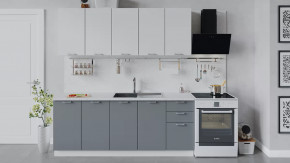 Кухонный гарнитур «Габриэлла» длиной 200 см Белый/Сноу/Титан в Советском - sovetskij.mebel-tymen.ru | фото