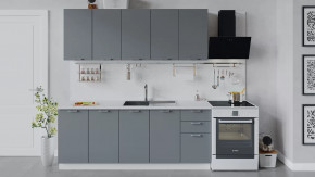 Кухонный гарнитур «Габриэлла» длиной 200 см Белый/Титан в Советском - sovetskij.mebel-tymen.ru | фото