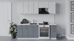 Кухонный гарнитур «Габриэлла» длиной 220 см Белый/Сноу/Титан в Советском - sovetskij.mebel-tymen.ru | фото