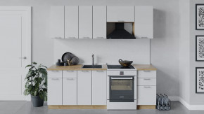 Кухонный гарнитур «Габриэлла» длиной 220 см Дуб крафт золотой/Сноу в Советском - sovetskij.mebel-tymen.ru | фото