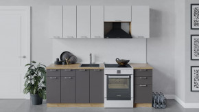 Кухонный гарнитур «Габриэлла» длиной 220 см Дуб крафт золотой/Сноу/Муссон в Советском - sovetskij.mebel-tymen.ru | фото