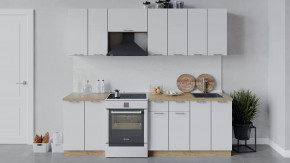 Кухонный гарнитур «Габриэлла» длиной 240 см Дуб крафт золотой/Сноу в Советском - sovetskij.mebel-tymen.ru | фото