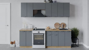 Кухонный гарнитур «Габриэлла» длиной 240 см Дуб крафт золотой/Титан в Советском - sovetskij.mebel-tymen.ru | фото