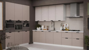 Кухонный гарнитур «Гренада» №23 Белый, Холст латте, Холст мокко в Советском - sovetskij.mebel-tymen.ru | фото