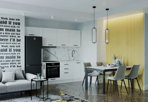 Кухонный гарнитур Жемчуг-2550 столешница 38 мм в Советском - sovetskij.mebel-tymen.ru | фото