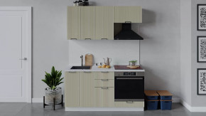 Кухонный гарнитур «Кимберли» длиной 160 см со шкафом НБ Белый, Крем в Советском - sovetskij.mebel-tymen.ru | фото