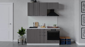 Кухонный гарнитур «Кимберли» длиной 160 см со шкафом НБ Белый, Муссон в Советском - sovetskij.mebel-tymen.ru | фото