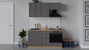 Кухонный гарнитур «Кимберли» длиной 160 см со шкафом НБ Дуб Крафт золотой, Муссон в Советском - sovetskij.mebel-tymen.ru | фото