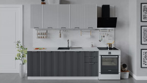 Кухонный гарнитур «Кимберли» длиной 200 см Белый, Сноу, Титан в Советском - sovetskij.mebel-tymen.ru | фото