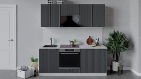 Кухонный гарнитур «Кимберли» длиной 200 см со шкафом НБ Белый, Титан в Советском - sovetskij.mebel-tymen.ru | фото