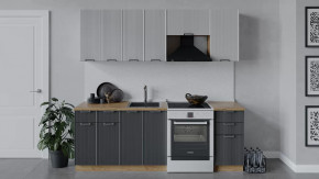 Кухонный гарнитур «Кимберли» длиной 220 см Дуб Крафт золотой, Сноу, Титан в Советском - sovetskij.mebel-tymen.ru | фото