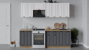 Кухонный гарнитур «Лина» длиной 240 см Дуб крафт золотой/Графит в Советском - sovetskij.mebel-tymen.ru | фото