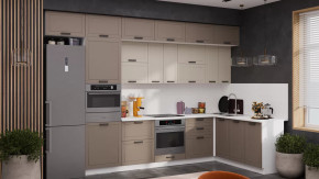 Кухонный гарнитур «Лорас» №4 Белый, Холст брюле, Холст латте в Советском - sovetskij.mebel-tymen.ru | фото