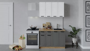 Кухонный гарнитур «Лорас» длиной 120 см Дуб крафт золотой/Холст белый/Холст вулкан в Советском - sovetskij.mebel-tymen.ru | фото