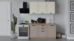 Кухонный гарнитур «Лорас» длиной 150 см Дуб крафт золотой/Холст брюле/Холст латте в Советском - sovetskij.mebel-tymen.ru | фото