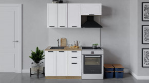 Кухонный гарнитур «Лорас» длиной 160 см Дуб крафт золотой/Холст белый в Советском - sovetskij.mebel-tymen.ru | фото