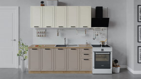 Кухонный гарнитур «Лорас» длиной 200 см Дуб крафт золотой/Холст брюле/Холст латте в Советском - sovetskij.mebel-tymen.ru | фото