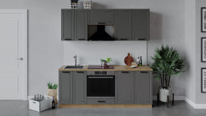 Кухонный гарнитур «Лорас» длиной 200 см со шкафом НБ Дуб крафт золотой/Холст вулкан в Советском - sovetskij.mebel-tymen.ru | фото