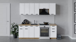 Кухонный гарнитур «Лорас» длиной 220 см Дуб крафт золотой/Холст белый в Советском - sovetskij.mebel-tymen.ru | фото