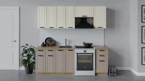 Кухонный гарнитур «Лорас» длиной 220 см Дуб крафт золотой/Холст брюле/Холст латте в Советском - sovetskij.mebel-tymen.ru | фото