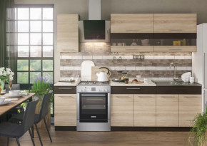 Кухонный гарнитур Маша 2,0 м венге/дуб сонома в Советском - sovetskij.mebel-tymen.ru | фото