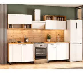 Кухонный гарнитур Монако 2м дуб золотой, белый матовый, дуб вотан в Советском - sovetskij.mebel-tymen.ru | фото