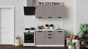 Кухонный гарнитур «Тиана» длиной 150 см Белый, Мокко супермат в Советском - sovetskij.mebel-tymen.ru | фото