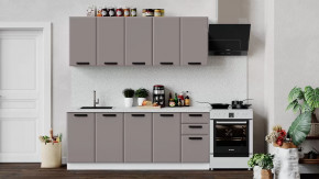 Кухонный гарнитур «Тиана» длиной 200 см Белый, Мокко супермат в Советском - sovetskij.mebel-tymen.ru | фото