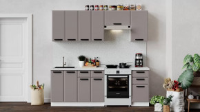 Кухонный гарнитур «Тиана» длиной 220 см Белый, Мокко супермат в Советском - sovetskij.mebel-tymen.ru | фото