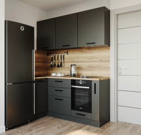 Кухонный гарнитур угловой Антрацит 1800х1000 столешница 38 мм в Советском - sovetskij.mebel-tymen.ru | фото