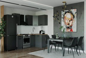 Кухонный гарнитур угловой Антрацит 2000х1200 столешница 26 мм в Советском - sovetskij.mebel-tymen.ru | фото