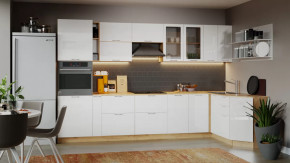 Кухонный гарнитур «Весна» №2 Дуб крафт золотой/Белый глянец в Советском - sovetskij.mebel-tymen.ru | фото