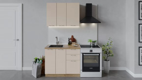 Кухонный гарнитур «Весна» длиной 100 см Дуб крафт золотой/Ваниль глянец в Советском - sovetskij.mebel-tymen.ru | фото