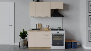 Кухонный гарнитур «Весна» длиной 160 см Дуб крафт золотой/Ваниль глянец в Советском - sovetskij.mebel-tymen.ru | фото