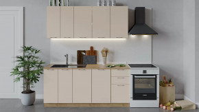 Кухонный гарнитур «Весна» длиной 180 см Дуб крафт золотой/Ваниль глянец в Советском - sovetskij.mebel-tymen.ru | фото