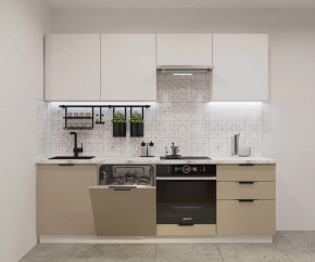 Кухонный прямой гарнитур арт.14, 2400 мм, Фаска/Тальк/Пикрит в Советском - sovetskij.mebel-tymen.ru | фото