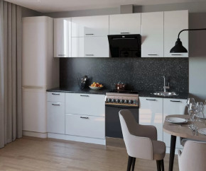 Кухонный прямой гарнитур арт.14, 2600 мм, Белый глянец в Советском - sovetskij.mebel-tymen.ru | фото